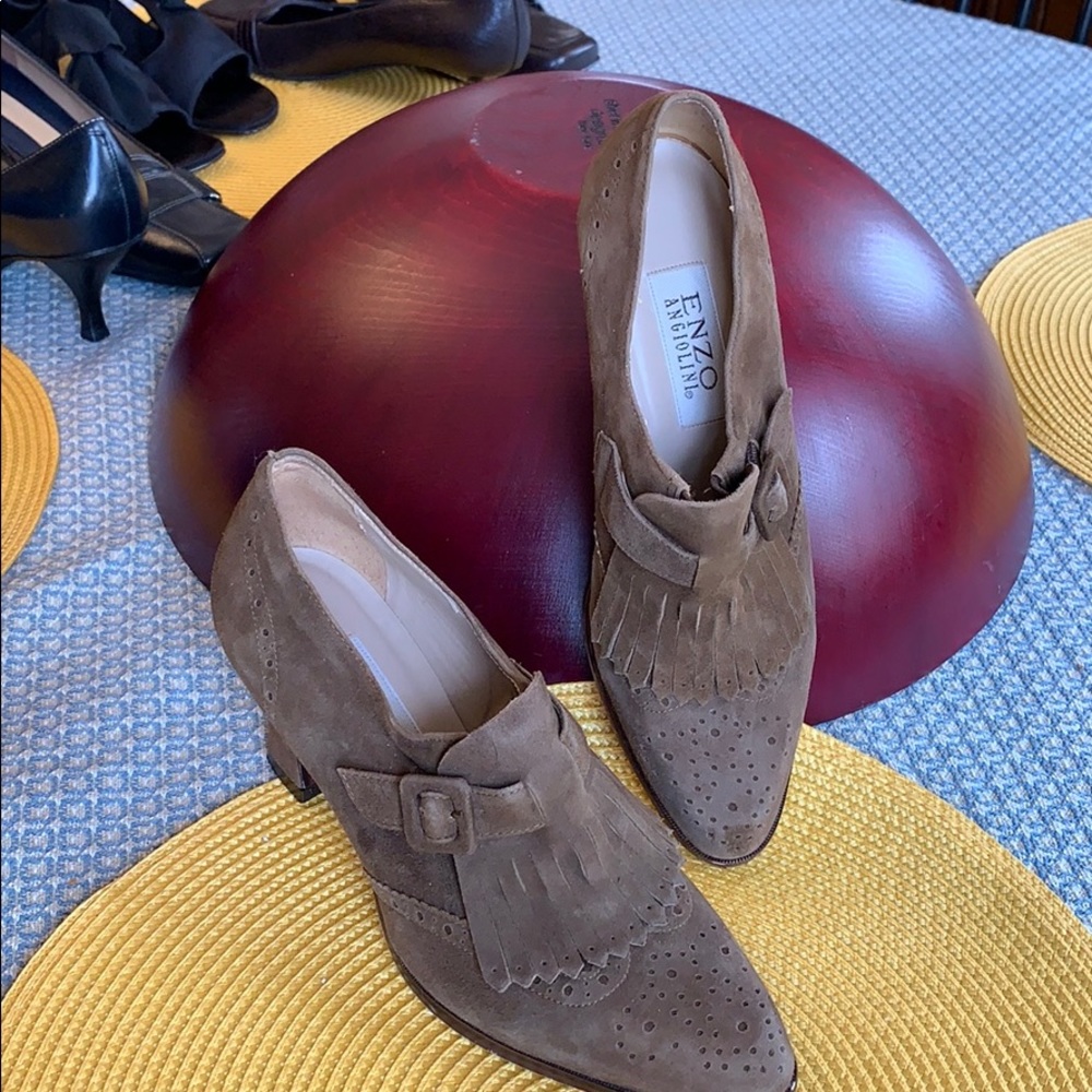 Suede Oxford 2 inch heels